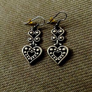 Brighton silver earrings. Brighton signature heart. Excellent condition!